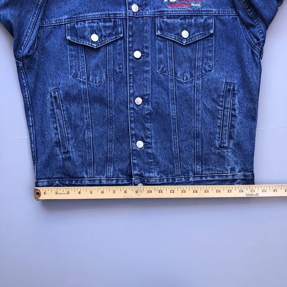 Vintage Mickey Mouse Men Small 75th Anniversary Denim Jean Jacket Disney World - Picture 7 of 12